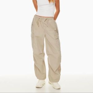 Aritzia (TNA) Squad Pocket Parachute Pant - Hummus Beige